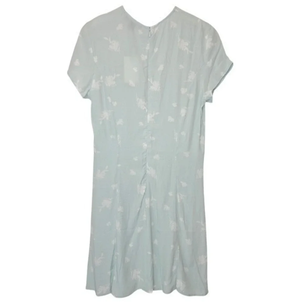 SOMETHING NAVY Easy Flirty Mini Dress Floral Sz Small Teal Chalk Cottagecore Y2K